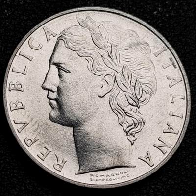 泉币菌-第231场-拍品多 请提前出价 意大利早期100里拉 月亮和记忆女神密涅瓦 不锈钢币 27.8mm