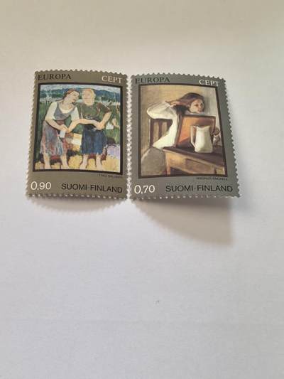 各国成套新旧票 芬兰邮票  1975 现代绘画 欧罗巴2全新