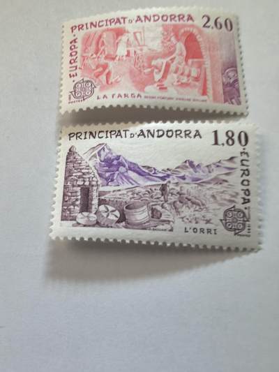 各国成套新旧票 法属安道尔,1983年,欧罗巴,冶炼锻造,放羊2全新雕版