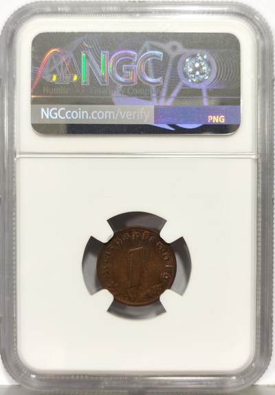 博洋堂“生趣盎然”4月精品专场暨第169期（全场包邮） NGC MS62BN 德国1937年1芬尼铜币，原光值得入藏的元首系列，一直在涨的爆火品种