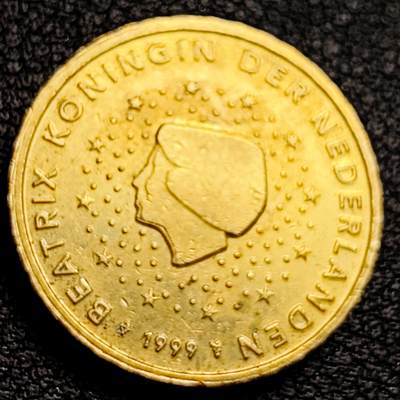 泉币菌-第231场-拍品多 请提前出价 荷兰 10欧分 黄铜币  女王 19.9mm 纪念币铜钱