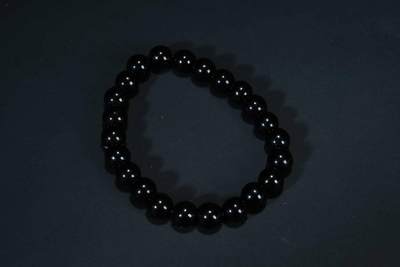 上海都达杂项专场103【全场包邮】  天然黑曜石圆珠手串70-147