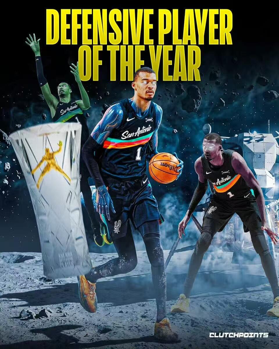 零元拍：NBA历史上最年轻的，NBA上第一个全票当选的最佳防守球员，维克托·文班亚马完美亲签圣安东尼奥马刺对25-26赛季球队限定战袍！！