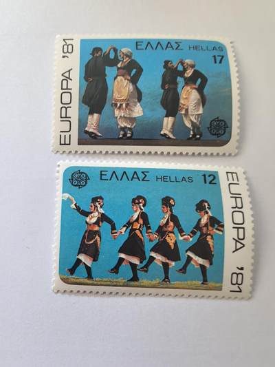 各国成套新旧票 希腊邮票 1981年欧罗巴 民族舞蹈 2全新