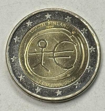 S&S Numismatic世界钱币-拍卖 第127期 芬兰2009年 欧元区10周年 2欧元双色纪念币 造币厂错误-正面压印穿透