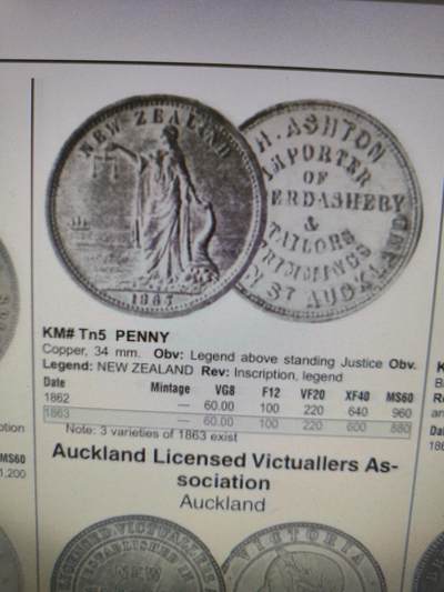 2026年第四十七场(总第二百一十六场）外国好品散币场(免佣金) 少见–新西兰🇳🇿1863年1便士(奥克兰代币，关门年仅发行2年)
