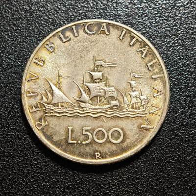 【德藏】世界币章拍卖第171期（拍品征集中~欢迎藏友联系） 1967年 意大利500里拉银币 835银 直径约：29.3mm；重约：11g