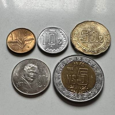 🌹外币初藏🌹🐯2026年第45场   每周二四六晚8️⃣点  世界硬币 墨西哥五枚