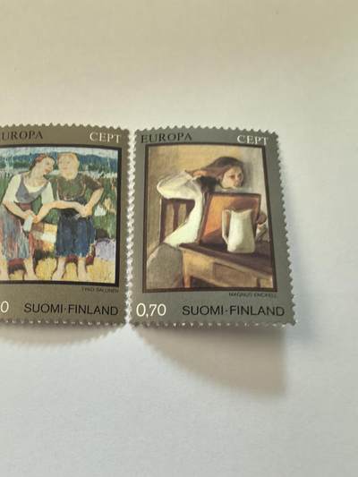 各国成套新旧票 芬兰邮票  1975 现代绘画 欧罗巴2全新