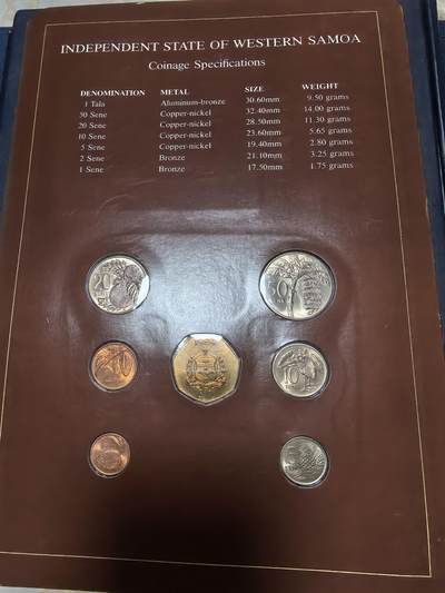 长老汇马年精选第十九场拍卖 美国富兰克林造币厂包装萨摩亚7枚币邮币卡