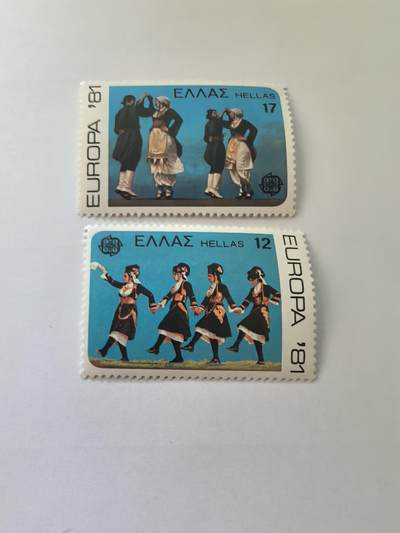 各国成套新旧票 希腊邮票 1981年欧罗巴 民族舞蹈 2全新