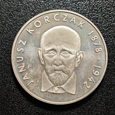 【德藏】世界币章拍卖第171期（拍品征集中~欢迎藏友联系） 1978年 波兰教育家、作家、儿科医生、社会活动家雅努什·科扎克100兹罗提纪念银币 直径约：32mm；重约：16.5g