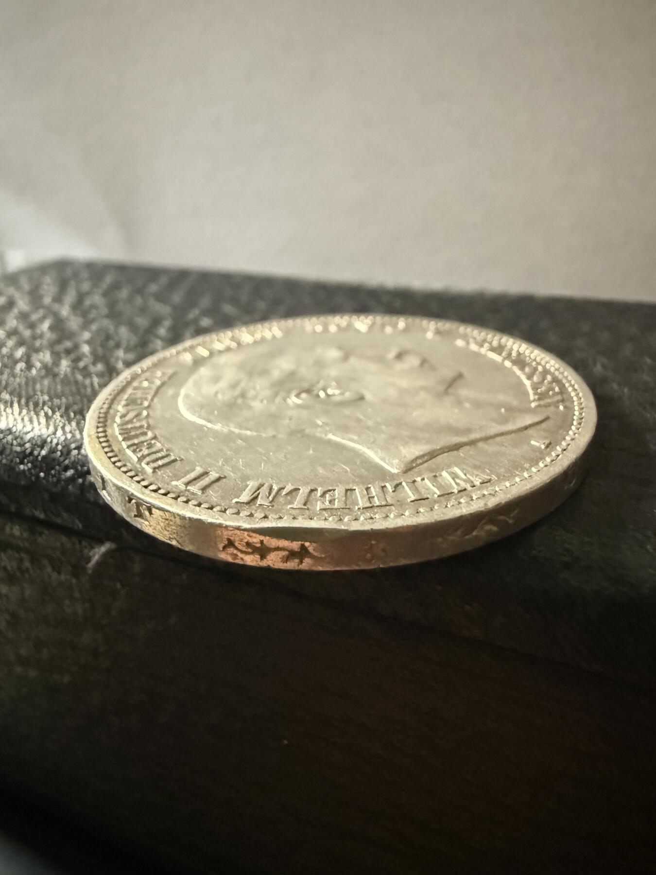 【周六 19:30】乾藏阁外国银币专场・裸币 / 评级币 + 银章铜章 保真包老 德皇名币】德国 1903 年普鲁士威廉二世 5 马克大银币 900 银 保真