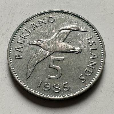 🌹外币初藏🌹🐯2026年第45场   每周二四六晚8️⃣点  世界硬币 福克兰群岛1985年五便士