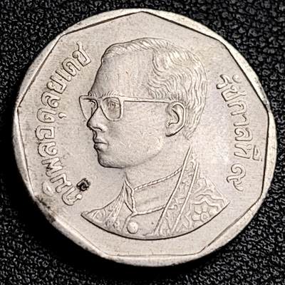 泉币菌-第231场-拍品多 请提前出价 泰国70年代5铢 曼谷云石寺 拉玛九世 铜镍包铜 24mm