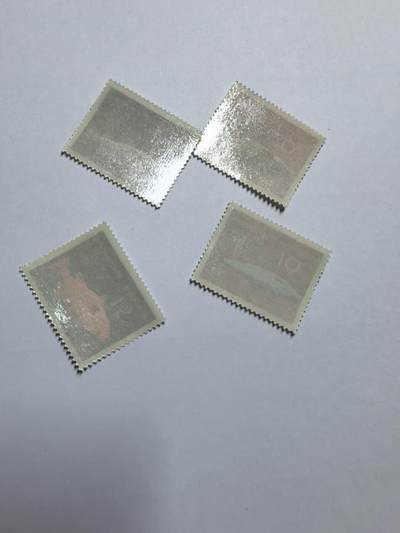 各国成套新旧票 联邦德国西德邮票 1964年 海洋鱼类动物 4全新