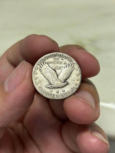 大畅畅的钱币铺 美国1928s版行走25美分银币6.1克900