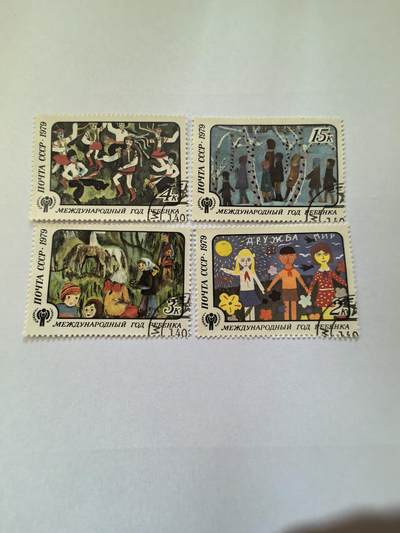 各国成套新旧票 苏联邮票 1979年国际儿童年儿童画4全旧