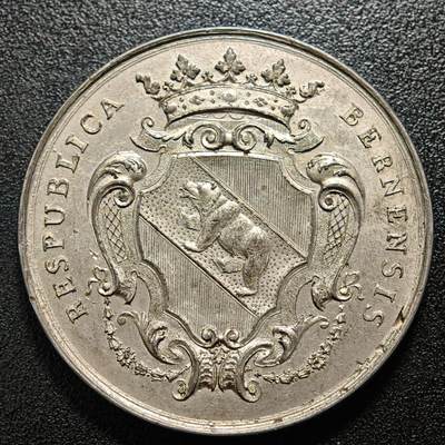 【德藏】世界币章拍卖第171期（拍品征集中~欢迎藏友联系） 1723年 瑞士伯尔尼坚韧镀银纪念章 直径约：53.7mm；重约：68.9g