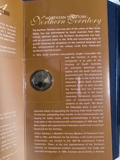 长老汇马年精选第十九场拍卖 2001澳大利亚联邦百年北领地3枚卡装，限量版，克书70多美金