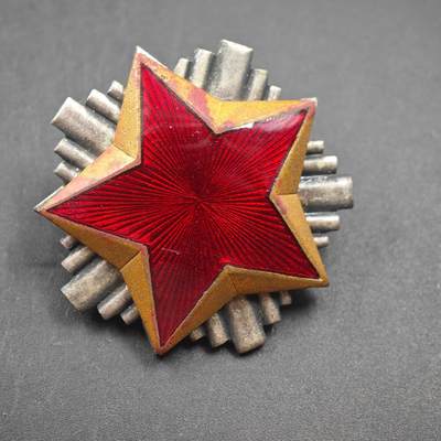 4月23日结束，成斌徽章钱币专场 南斯拉夫铜制帽徽珐琅