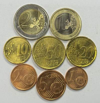 S&S Numismatic世界钱币-拍卖 第127期 圣马力诺2005年 第一版本 8枚欧元套币 含2枚双色高值币