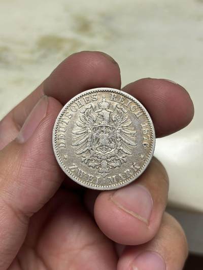 大畅畅的钱币铺 1876年德国双狮2马克
