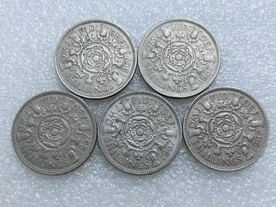 第一海外回流一元起拍收藏 散集专场  第311期 英国1967年2先令硬币 5枚