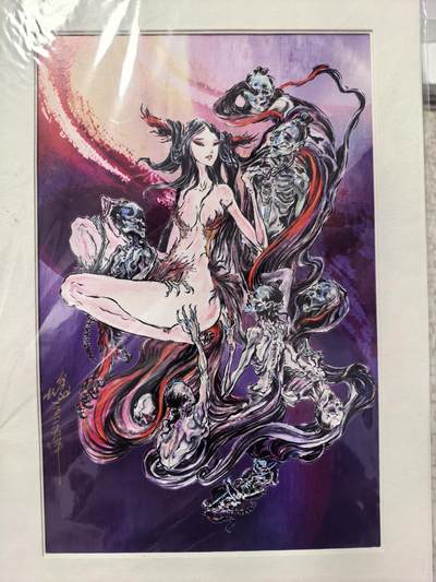 丫丫卡拍-第30期（4月24日21：00截拍） 【亲签版画】启读《沈鑫》妲己 20*30cm