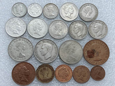 第一海外回流一元起拍收藏 散集专场  第311期 英国不同版本硬币19枚 无重复