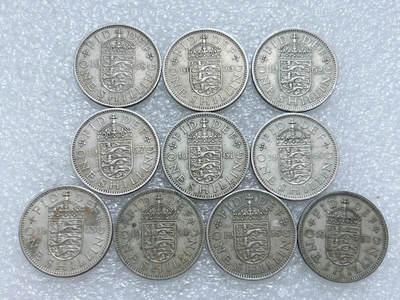 第一海外回流一元起拍收藏 散集专场  第311期 英国三狮版1先令硬币 10枚