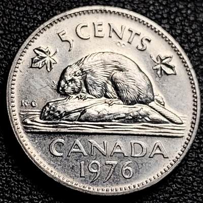 泉币菌-第231场-拍品多 请提前出价 加拿大5分硬币海狸 伊莉莎白 21mm