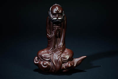 上海都达杂项专场102【全场包邮】  紫砂达摩参禅摆件98-50