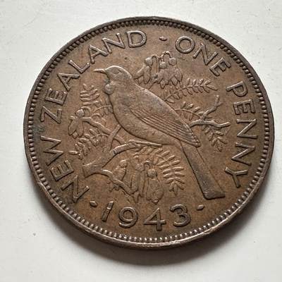 🌹外币初藏🌹🐯2026年第45场   每周二四六晚8️⃣点  世界硬币 新西兰1943年一便士