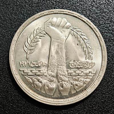 【德藏】世界币章拍卖第171期（拍品征集中~欢迎藏友联系） 1980年 埃及革命1镑纪念银币 720银 直径约：35mm；重约：15.1g