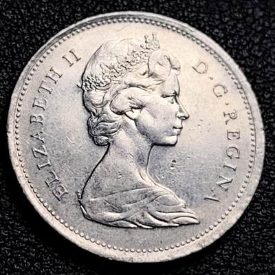 泉币菌-第231场-拍品多 请提前出价 高币值 加拿大1969年1/4加拿大元 伊丽莎白二世 驯鹿 24mm 