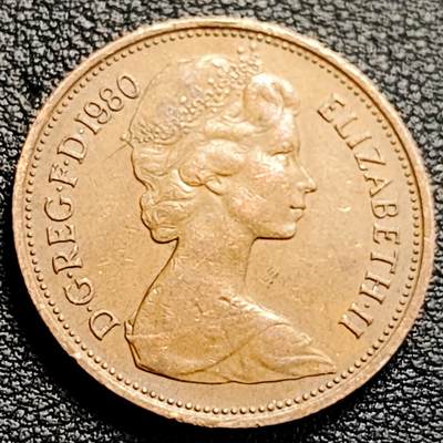泉币菌-第231场-拍品多 请提前出价 威尔士皇冠 1980年 英国2便士 直径26MM铜币 女王花冠版