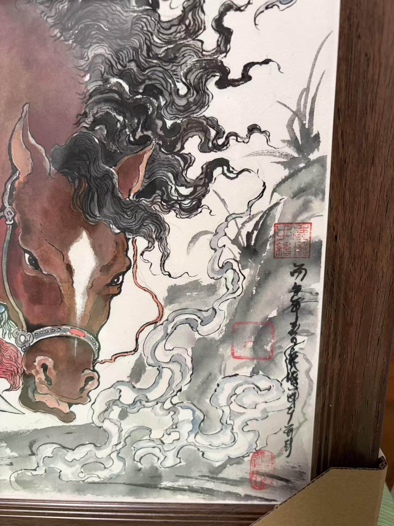 第113期阳大大卡牌拍卖第113期（持续收拍品，周五晚上九点截拍，进群福利早知道） 【顶级原画】齐卡文化 新锐画师 鹿凝 三国原创 关羽 已裱框，非常漂亮