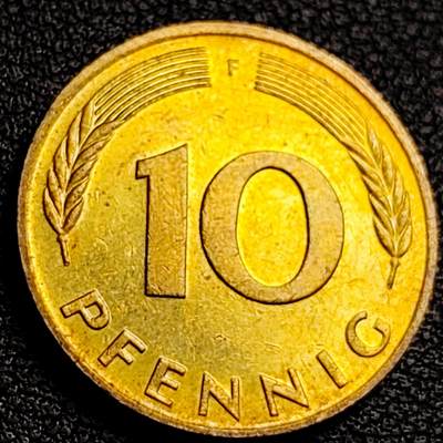 泉币菌-第231场-拍品多 请提前出价 联邦德国 1988年10芬尼铜币 橡树麦穗  直径21.5mm