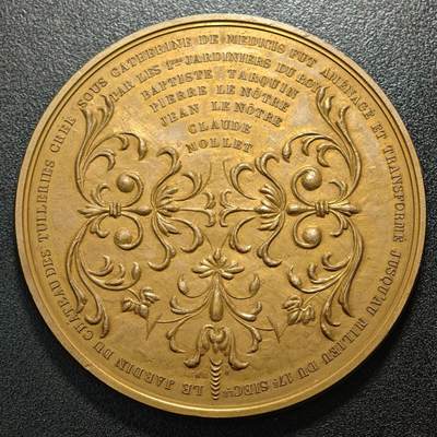 【德藏】世界币章拍卖第171期（拍品征集中~欢迎藏友联系） 1972年 法国《1615年杜伊勒里宫与花园》限量镀金纪念大铜章 直径约：81.9mm；重约：228.1g