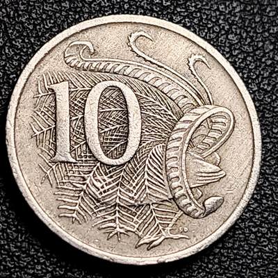 泉币菌-第231场-拍品多 请提前出价 英属 澳大利亚1966年10分铜镍币 琴鸟 伊丽莎白二世女王  铜镍币 23.6mm