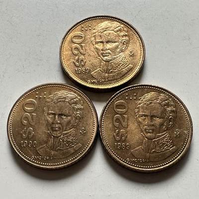 🌹外币初藏🌹🐯2026年第45场   每周二四六晚8️⃣点  世界硬币 墨西哥20比索 三枚