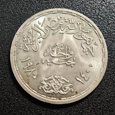 【德藏】世界币章拍卖第171期（拍品征集中~欢迎藏友联系） 1980年 埃及革命1镑纪念银币 720银 直径约：35mm；重约：15.1g