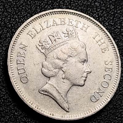 泉币菌-第231场-拍品多 请提前出价 英属香港1987年壹元老镍币  25 mm 伊丽莎白二世