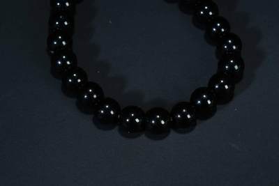 上海都达杂项专场103【全场包邮】  天然黑曜石圆珠手串70-147