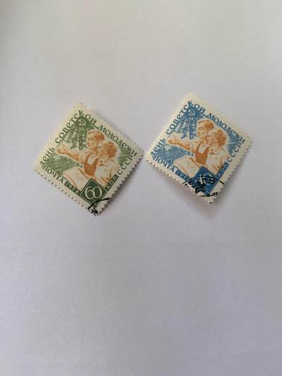各国成套新旧票 苏联邮票 1958年苏联青年节 2全旧