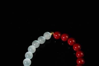 上海都达杂项专场103【全场包邮】  天然朱砂、猫眼石、双拼色手串70-358