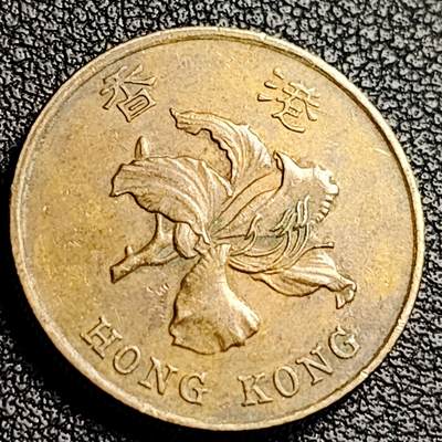 泉币菌-第231场-拍品多 请提前出价 1998年紫荆花香港5毫 直径23mm 纪念币铜钱