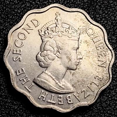 泉币菌-第231场-拍品多 请提前出价 花边币 1975英属 毛里求斯10分铜镍币 女王币 23.5毫米 5.15克