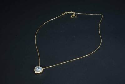 上海都达杂项专场103【全场包邮】  天然莫桑钻爱心项链70-196